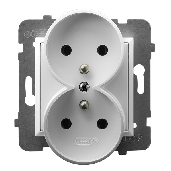 Product: ARIA MODUŁ BIAŁY GNIAZDO 2X Z/U ZACISKI ŚRUBOWE 16A 250V