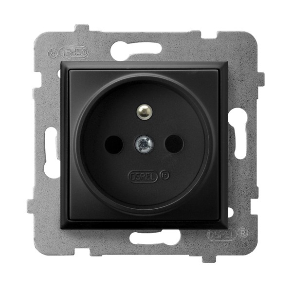Product: ARIA MODUŁ CZARNY MAT GNIAZDO 1X Z/U ZACISKI ŚRUBOWE 16A 250V