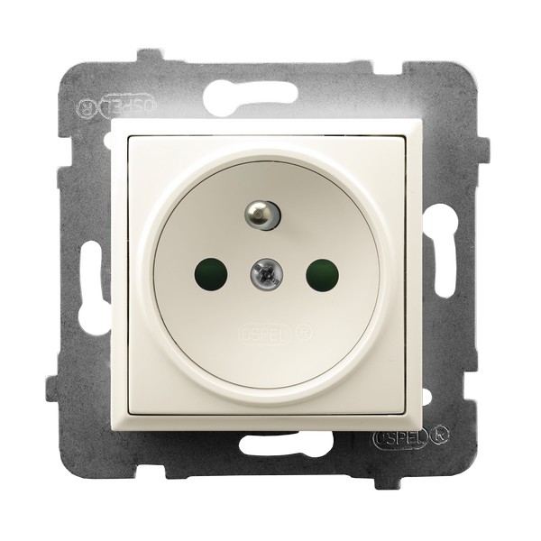 Product: ARIA MODUŁ ECRU GNIAZDO 1X Z/U Z PRZESŁONAMI ZACISKI ŚRUBOWE 16A 250V