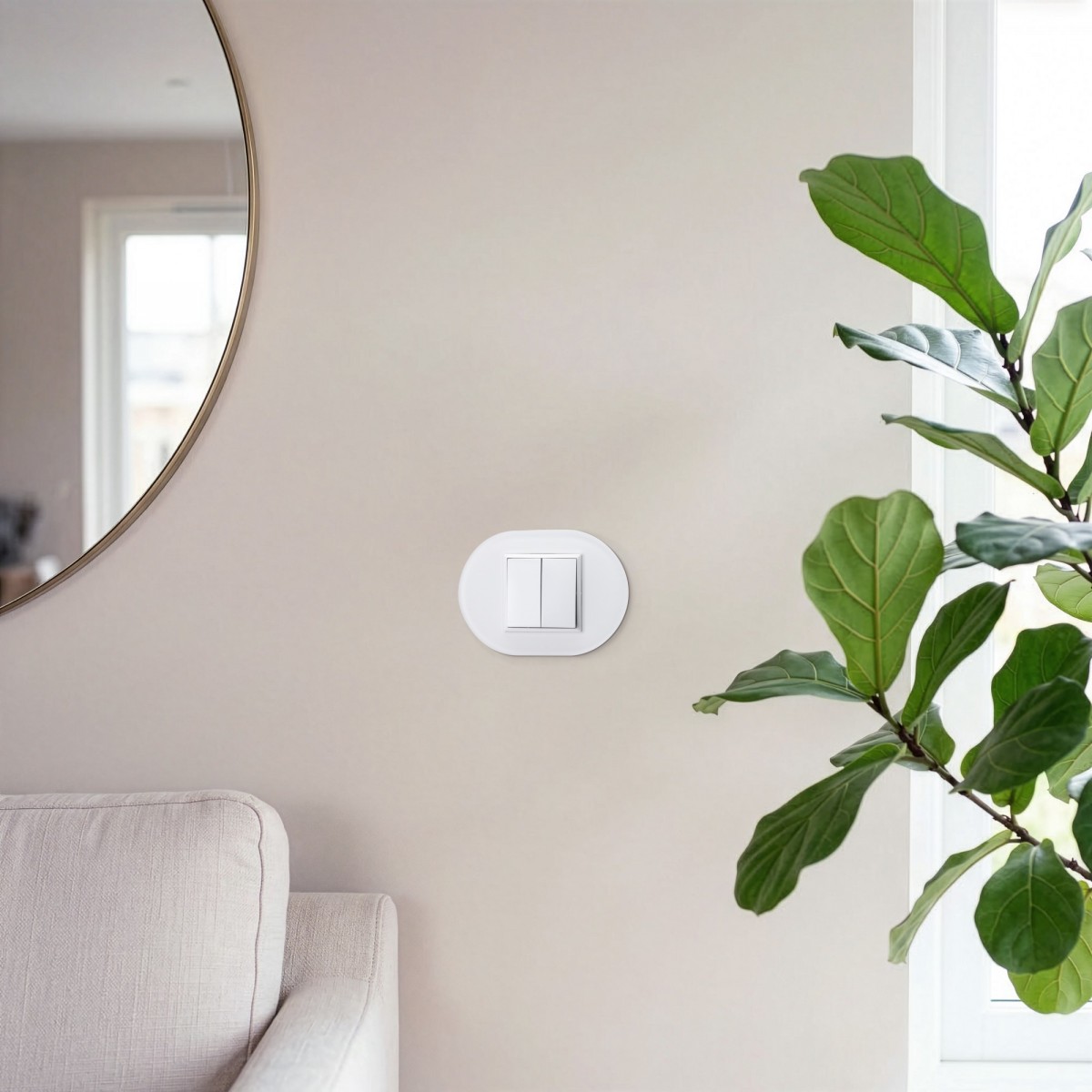 owalna ramka - seria Aria - łącznik jednobiegunowy