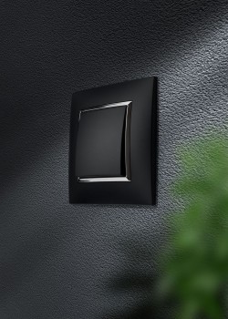 łącznik jednobiegunowy - czarny metalik - Aria Ospel