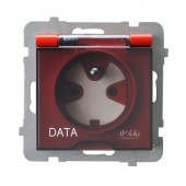 Gniazdo bryzgoszczelne z uziemieniem DATA z kluczem uprawniającym IP-44 wieczko przezroczyste