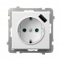 Gniazdo pojedyncze z uziemieniem schuko z przesłonami torów prądowych, z ładowarką USB (GP-1RSPUSB/m/00)